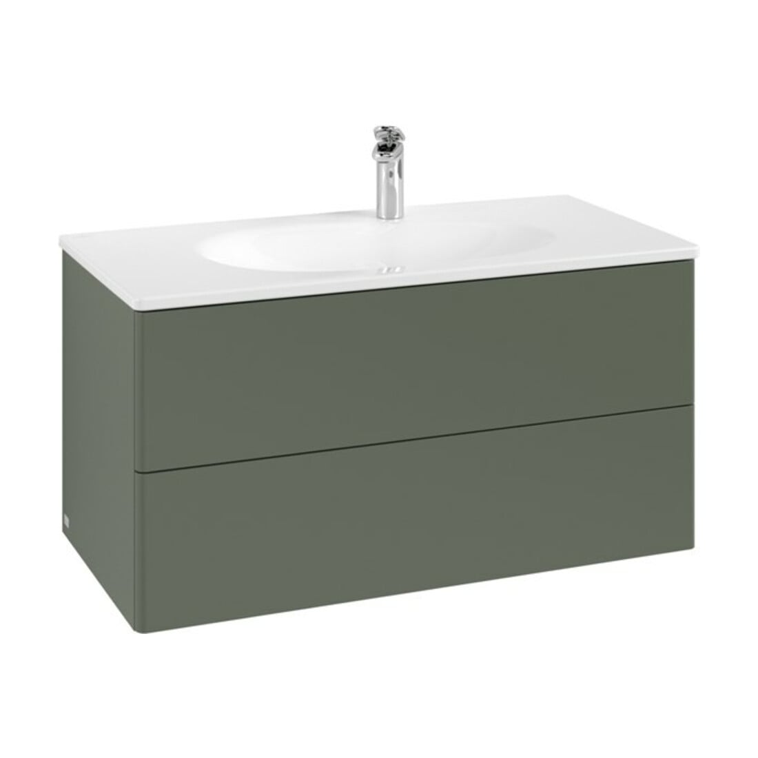 V&B Meuble sous lavabo Antao 98,8x50,4x49,6cm, sans trou, vert feuille m Lac