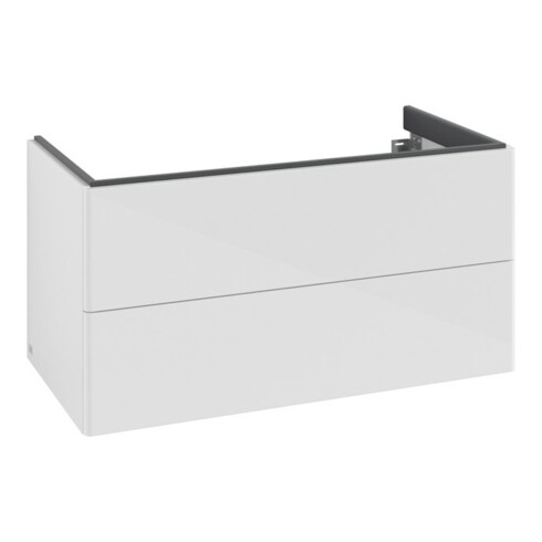 V&B Meuble sous-lavabo Antao avec éclairage tiroir 98,8x50,4x49,6cm, sans façade, blanc brillant lacqué