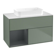 V&B Meuble sous-lavabo avec éclairage mural Finion 100x60,3 cm, Rg l md b m Lac, Oli. m Lac
