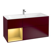 V&B Meuble sous-lavabo avec éclairage mural Finion 119,6x59,1 cm, étagère gauche, Peony mat