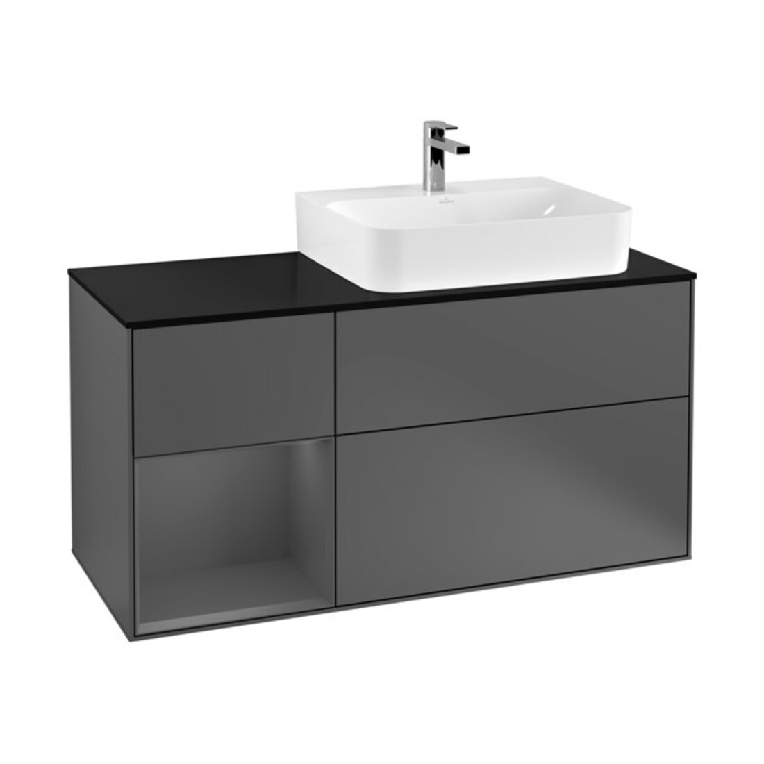 V&B Meuble sous lavabo avec éclairage mural Finion 120 cm, anthracite