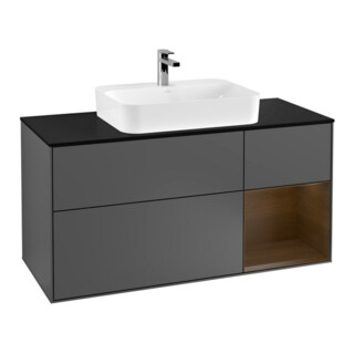 V&B Meuble sous-lavabo avec éclairage mural Finion 120 cm, Anthracite m