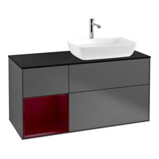V&B Meuble sous-lavabo avec éclairage mural Finion 120 cm, anthracite m.