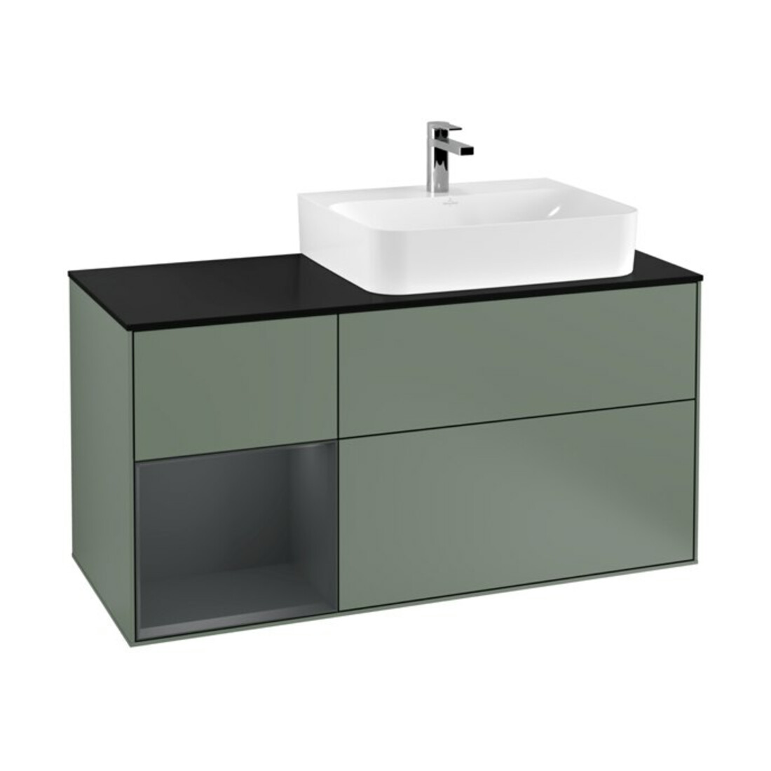 V&B Meuble sous-lavabo avec éclairage mural Finion 120 cm, Pl b m, Rg l md b m La, Ol m Lac