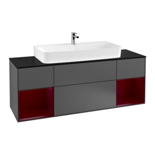 V&B Meuble sous lavabo avec éclairage mural Finion 160 cm, anthracite m.
