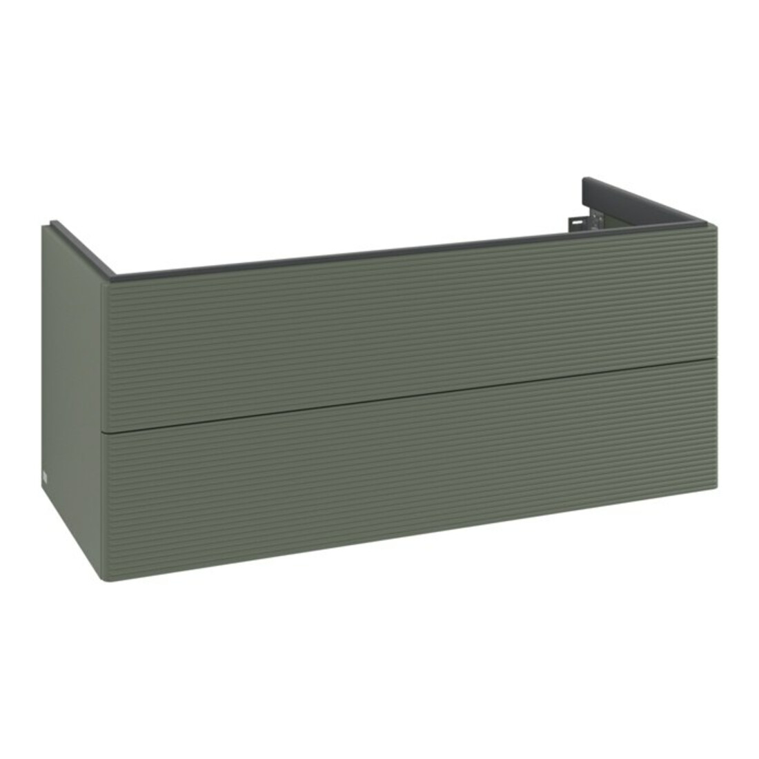 V&B Meuble sous-lavabo avec éclairage tiroir Antao 118,8x50,4x49,3cm, gris feuille, avec miroir