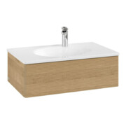 V&B Meuble sous-lavabo avec éclairage tiroir Antao 78,8x25,6x49,6cm, avec façade, chêne miel