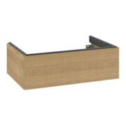 V&B Meuble sous-lavabo avec éclairage tiroir Antao 78,8x25,6x49,6cm, avec façade, chêne miel-3