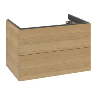 V&B Meuble sous-lavabo avec éclairage tiroir Antao 79x50x50cm, sans structure de façade, chêne miel