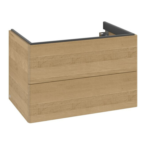 V&B Meuble sous-lavabo avec éclairage tiroir Antao 79x50x50cm, sans structure de façade, chêne miel