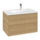 V&B Meuble sous-lavabo avec éclairage tiroir Antao 79x50x50cm, sans structure de façade, chêne miel-3