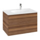 V&B Meuble sous-lavabo avec éclairage tiroir Antao 79x50x50cm, sans structure de façade, noyer chaud-1