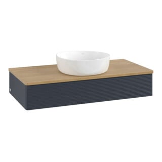 V&B Meuble sous lavabo avec façade struct. Antao 100x19x50cm, WBP hon. Oa, md bl. m Lac