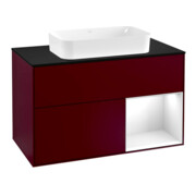 V&B Meuble sous lavabo avec plan bleu m Finion 100x60,3 cm, Reg re glo wh. Lac, Peo mat