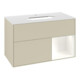 V&B Meuble sous lavabo avec plan de toilette blanc Finion 100x60,3 cm, côté droit blanc laqué, poignée gris laqué-4