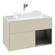 V&B Meuble sous lavabo avec plan de toilette blanc Finion 100x60,3 cm, côté droit, bleu mat laqué, gris mat laqué-4