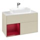 V&B Meuble sous lavabo avec plan de toilette blanc Finion 100x60,3 cm, étagère gauche, surface laquée moyenne-3