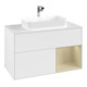 V&B Meuble sous lavabo avec plan de toilette blanc Finion 100x60,3 cm, Rg D G m Lac, blanc m Lac-3