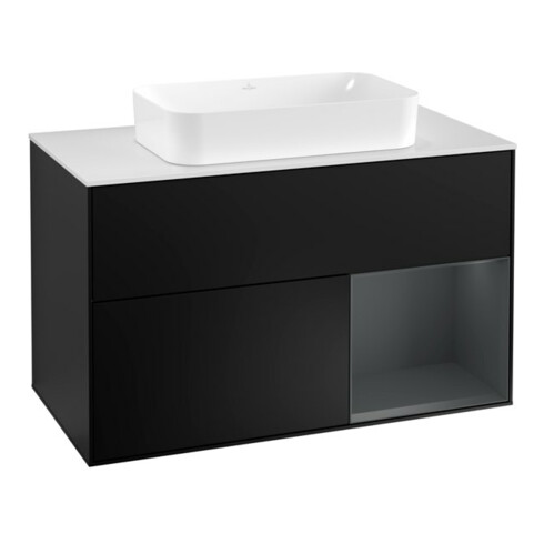 V&B Meuble sous-lavabo avec plan de toilette blanc Finion 100x60,3 cm, Rg r md bl. m Lac, bla m Lac