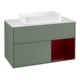 V&B Meuble sous lavabo avec plan de toilette blanc Finion 100x60,3 cm, tiroir droite Peo, huile avec laque-1