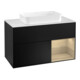 V&B Meuble sous-lavabo avec plan de toilette blanc m Finion 100x60,3 cm, tiroir droit Oa ven, bleu m laqué-1
