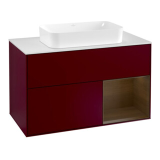 V&B Meuble sous-lavabo avec plan de toilette blanc m Finion 100x60,3cm, Reg re wal ven, Peony Mat