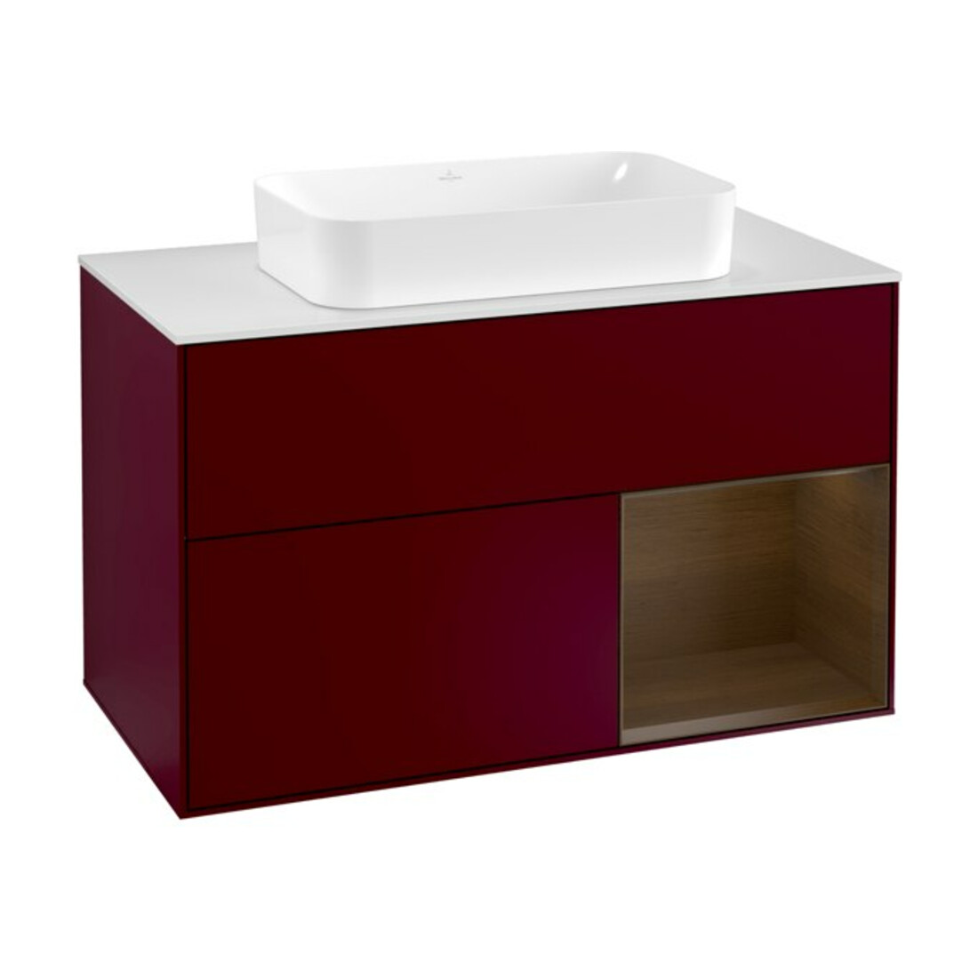 V&B Meuble sous-lavabo avec plan de toilette blanc m Finion 100x60,3cm, Reg re wal ven, Peony Mat