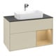 V&B Meuble sous lavabo avec plan de toilette bleu Finion 100x60,3 cm, étagère droite, finition laquée grise-1