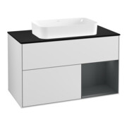 V&B Meuble sous lavabo avec plan de toilette bleu Finion 100x60,3 cm, Rg r md bl. m Lac, blanc m Lac