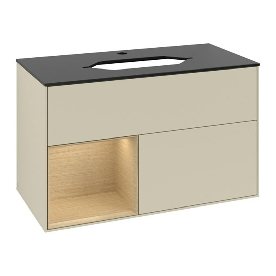 V&B Meuble sous-lavabo avec plan de toilette bleu m Finion 100x60,3 cm, étagère gauche Oa ven, si Gr m Lac