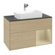 V&B Meuble sous lavabo avec plan de toilette bleu m Finion 100x60,3cm, étagère droite gauche m laqué, Oa ven-3