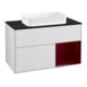 V&B Meuble sous-lavabo avec plan de toilette bleu m Finion 100x60,3cm, étagère droite Peo, laque blanc mat-1