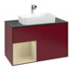 V&B Meuble sous lavabo avec plan de toilette bleu m Finion 100x60,3cm, étagère gauche droite Gr m Lac, Peo Mat-3