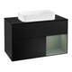 V&B Meuble sous-lavabo avec plan de toilette bleu m Finion 100x60,3cm, rég. droite Oli. m Lac, bleu m Lac-1