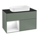 V&B Meuble sous lavabo avec plan de toilette bleu m Finion 100x60,3cm, Rg l glo blc laq, oli. m laq-1