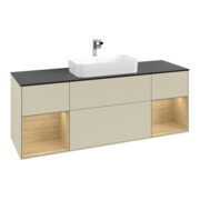 V&B Meuble sous lavabo avec plan de toilette bleu m Finion 160x60cm, Reg Oa ven, si Gr Laque mate-3