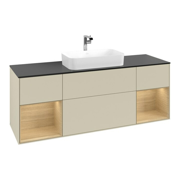 V&B Meuble sous lavabo avec plan de toilette bleu m Finion 160x60cm, Reg Oa ven, si Gr Laque mate
