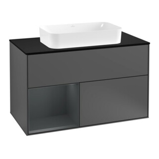 V&B Meuble sous lavabo avec plan de toilette Finion 100x60,3 cm, Anthracite mat