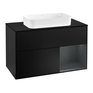 V&B Meuble sous lavabo avec plan de toilette Finion 100x60,3 cm, laqué bleu