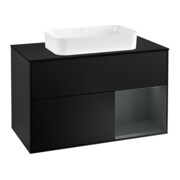 V&B Meuble sous lavabo avec plan de toilette Finion 100x60,3 cm, laqué bleu