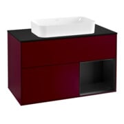 V&B Meuble sous lavabo avec plan de toilette Finion 100x60,3 cm, tiroir droit bleu mat Peony
