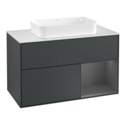 V&B Meuble sous lavabo avec plan de travail blanc Finion 100x60,3cm, Rg r A m, md bl. m Lac