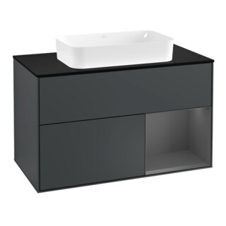 V&B Meuble sous lavabo avec plan de travail bleu Finion 100x60,3 cm, Rg r A m, md bl. m Lac