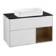 V&B Meuble sous lavabo avec plan de travail bleu Finion 100x60,3cm, droite, blanc avec laque-1