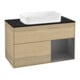 V&B Meuble sous lavabo avec plan de travail bleu m Finion 100x60,3 cm, rég. droite anthracite m, placage Oa-1