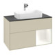 V&B Meuble sous lavabo avec plan de travail bleu m Finion 100x60,3cm, Rg droite blanc m Lac, si Gris m Lac-4