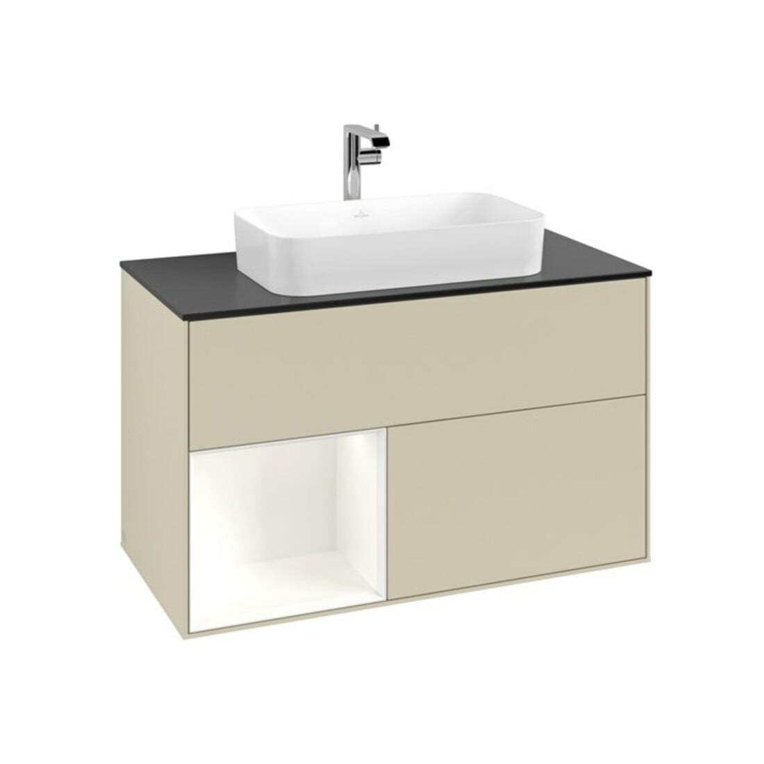 V&B Meuble sous lavabo avec plan de travail bleu m Finion 100x60,3cm, Rg g wh. m Lac, si Gr m Lac
