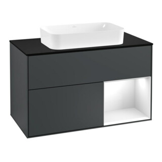 V&B Meuble sous-lavabo avec plan de travail bleu m Finion 100x60,3cm, Rg r g wh. Lac, md bl. m Lac