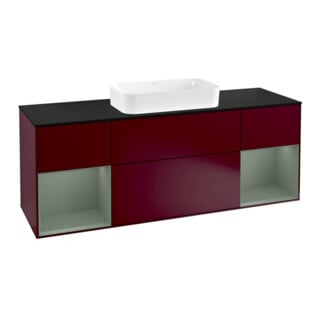 V&B Meuble sous lavabo avec plan de travail Finion 160x60 cm, laqué mat Peony