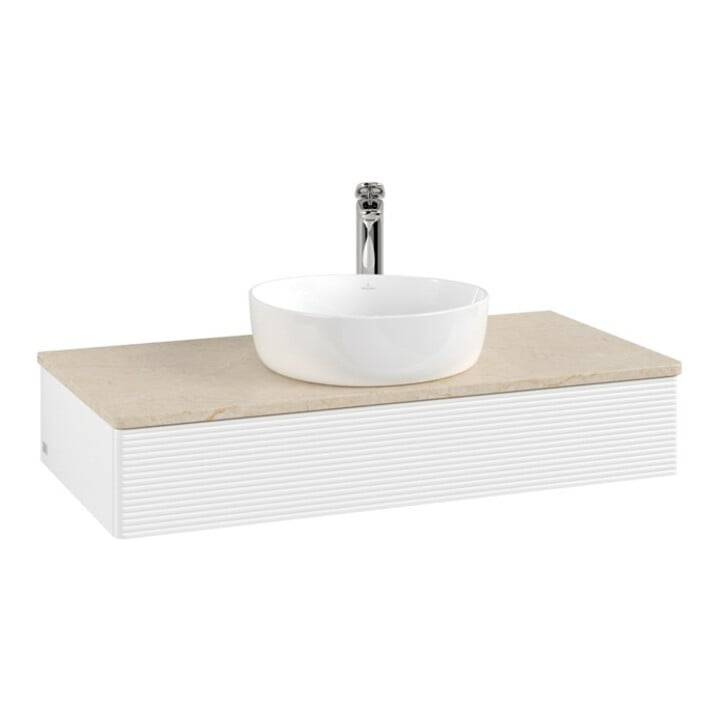 V&B Meuble sous-lavabo avec structure de façade Antao 100x19x50cm, HL, WBP botti., blanc m Lac